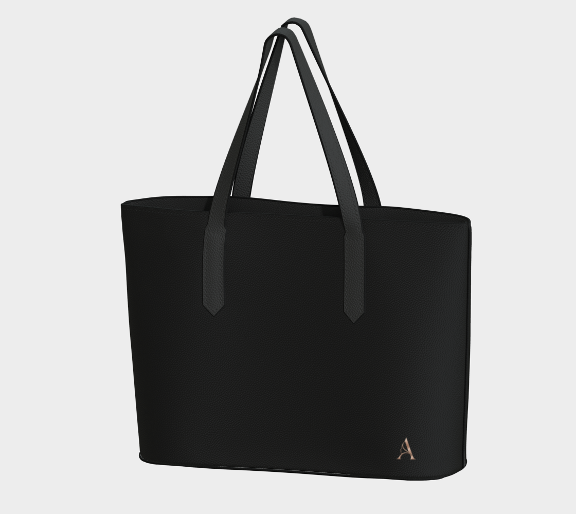 Signature Tote™ – Black | Luxury Vegan Leather Tote Bag | AHMYDI