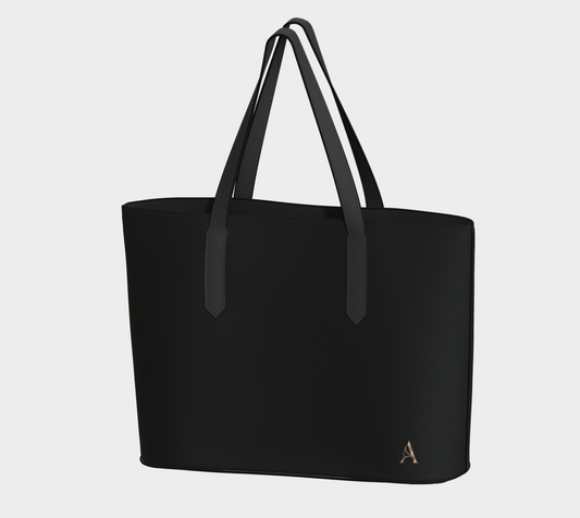 Signature Tote™ – Black | Luxury Vegan Leather Tote Bag | AHMYDI