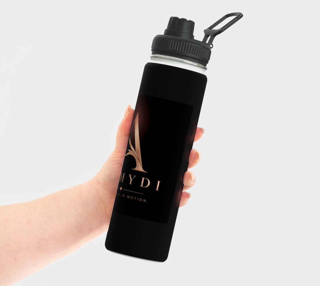 Signature Water Bottle™ – Matt Black | Luxury Printed Stainless Steel Bottle | AHMYDI