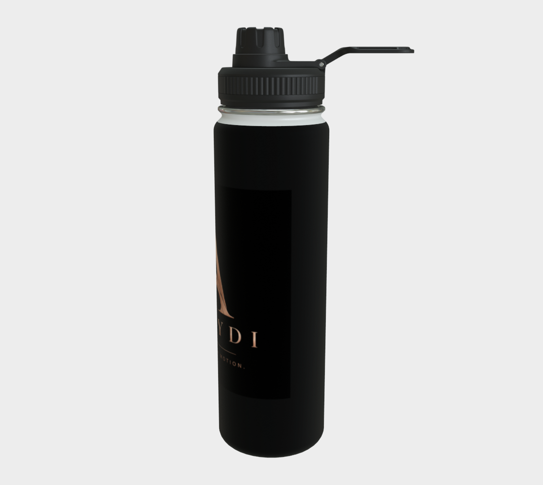 Signature Water Bottle™ – Matt Black | Luxury Printed Stainless Steel Bottle | AHMYDI