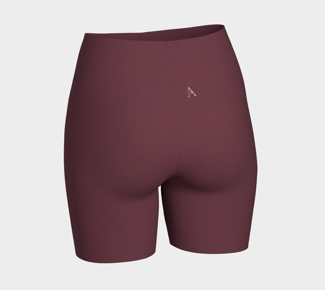 Yoga Short™ – Merlot | Luxury High-Waist Yoga Shorts | AHMYDI